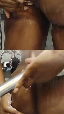 Hot Ebony Full Soap Shower Massage Her Big Ass Booty Tits