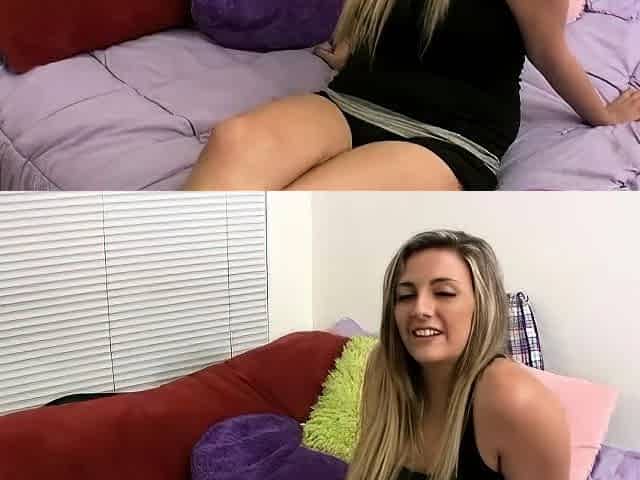 Natural busty blonde blowjob and banging POV