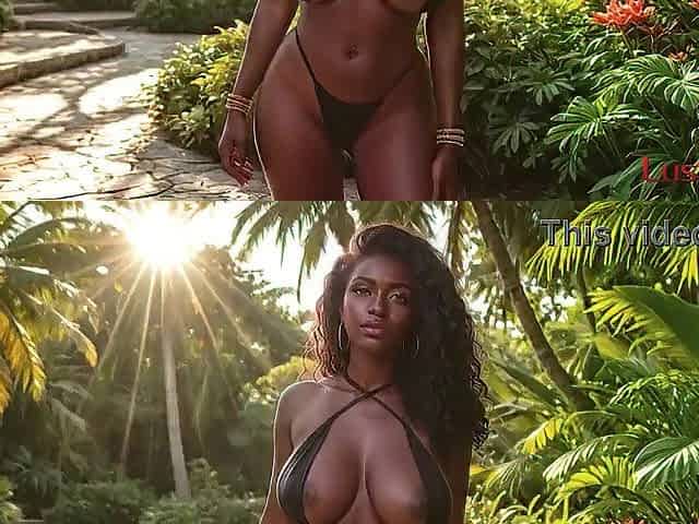 Drilled a wet Black hotty on vacation near the pool [AI]