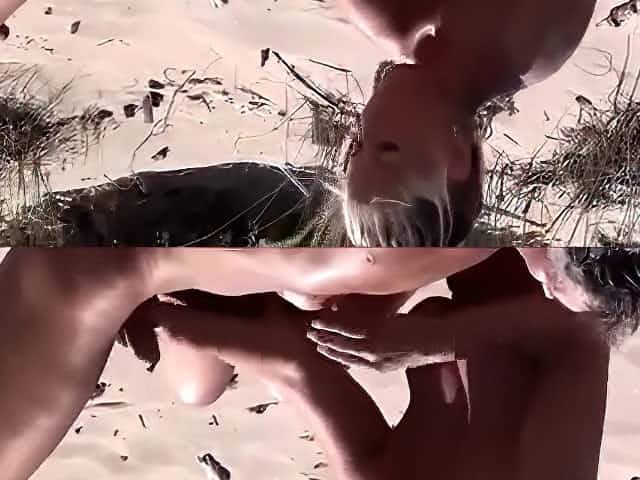 Mature woman with large saggy breasts delivers a sexy handjob in public