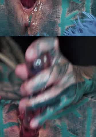 Anal Masturbation and Squirt - Tattoo Girl in Latex - Gapes and Prolapse, ATM