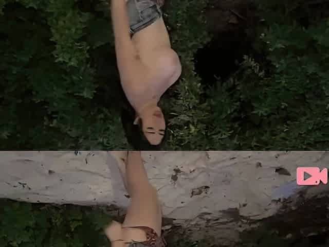 Mexican woman with a large booty comes on the beach.