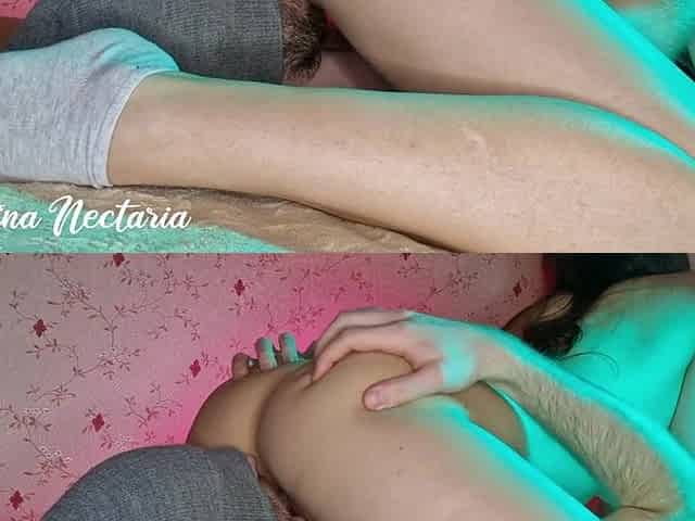 Pleasant homemade snatch licking