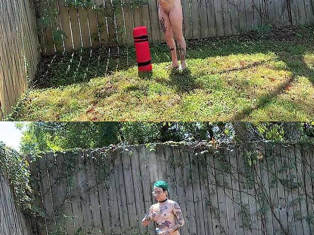 Nude Sun Tanning In My Backyard