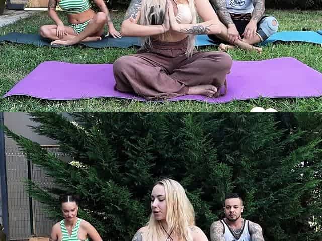 Yoga instructor shares my cock with my neighbor