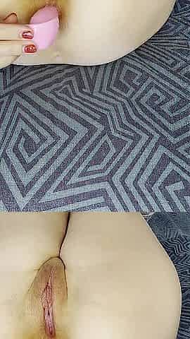 Climax with sextoy and butt-plug