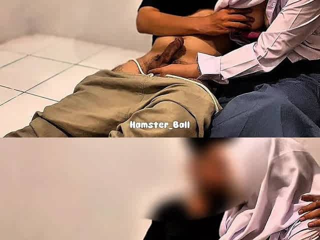 Hijab College Girl Desi Handjobs Her Teacher in College Warehouse