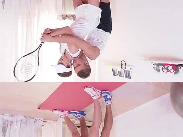 Russian Karolin gives a wild blowjob in CFNM scenario