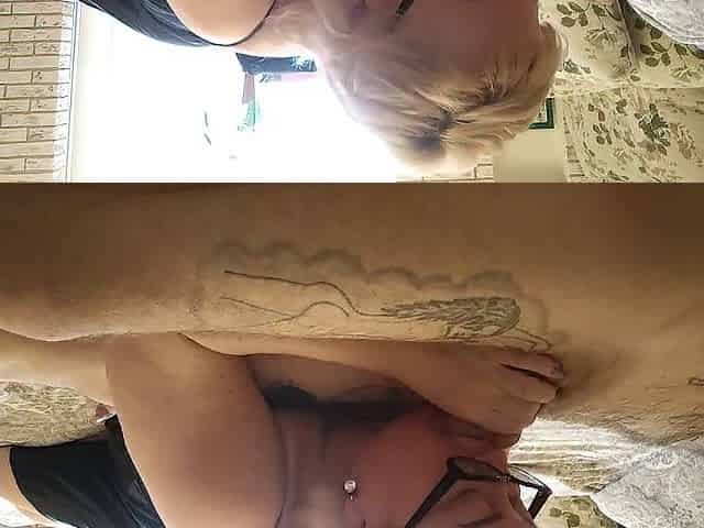 Older mother-in-law with glasses sucks wang