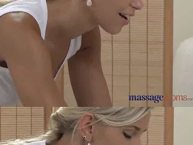 Massage Rooms Czech angel has her gap filled with small lesbo fingers