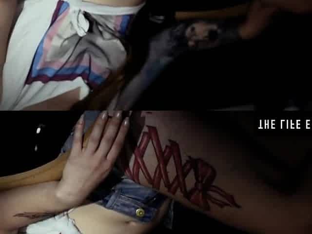 Live Tattoo Application While Playing With Her Pussy With Foxy Sanie