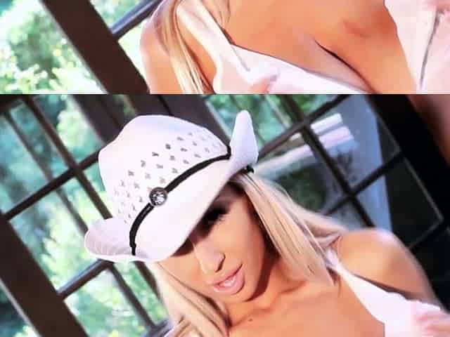 Horny big boobed fat chubby busty blonde