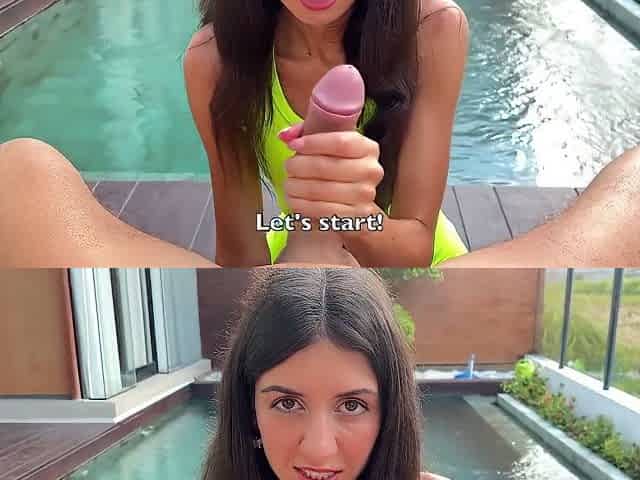 Helping A Fitness Babe Stretch Her Anal During Yoga Classes By The Pool