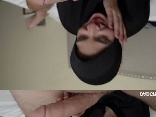 Modest Iranian stepdaughter Gabriela Lopez gives a blowjob for the first time