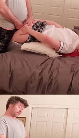 Stepfather Cleans His Stepdaughter's Pussy Out with Cum