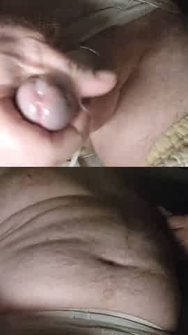Jerking it with cum shot