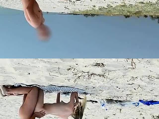 Amateur Nudist MILF Has Doggy-Style Fun at the Beach