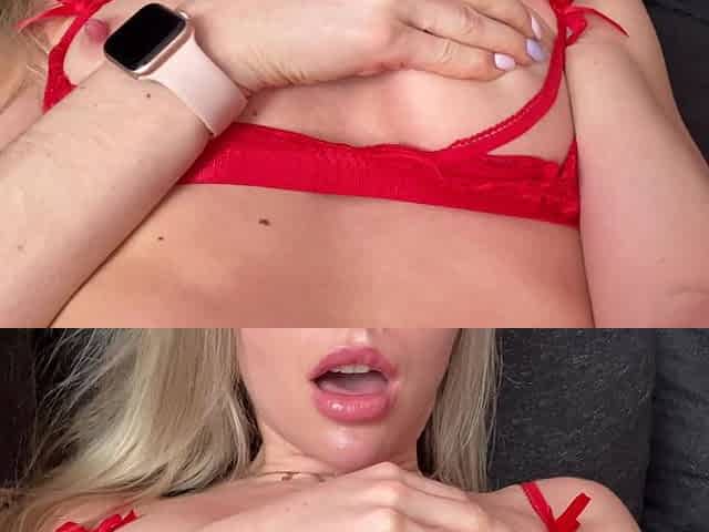 Pussy Close up Fingering Orgasm in Red Lingerie