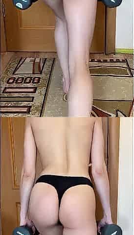 Hawt gal does exercises for hawt butt