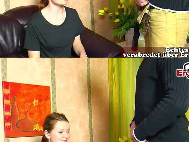German amateur teen next door try 1st time