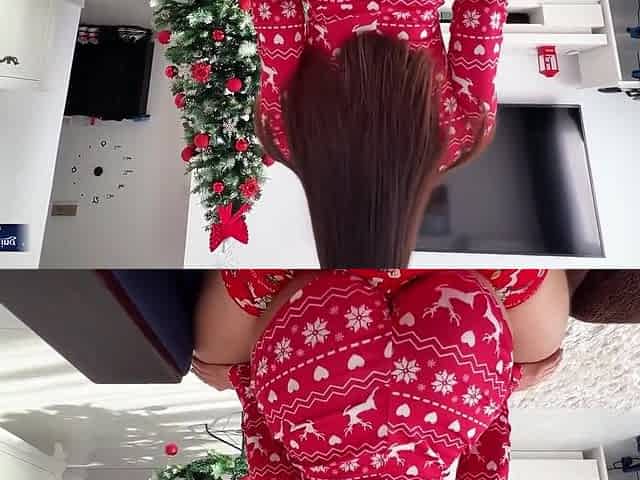 Humping And Make My Stepbrother Cum On Him,with Me Ass In My Christmas Pajamas
