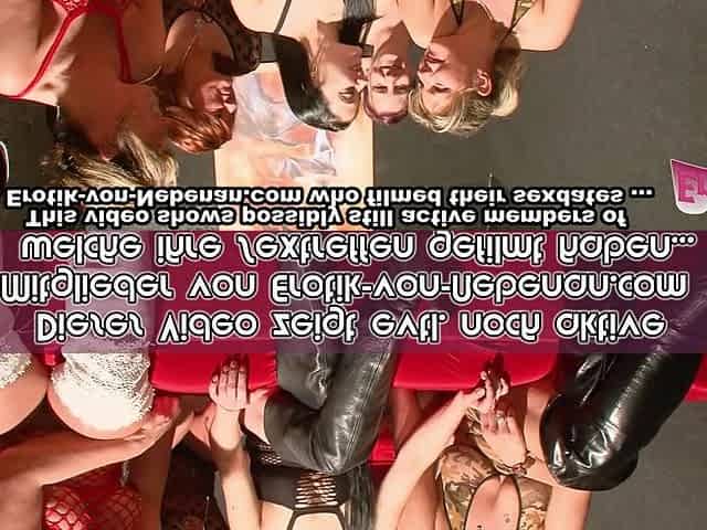 Group of German housewives try lesbo games in swinger club