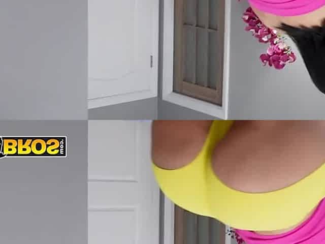 brunette hair large breasts and large booty cutie take a large ebony shlong