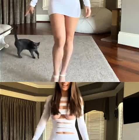 Christina Khalil Black White Outfit Try On Haul Onlyfans