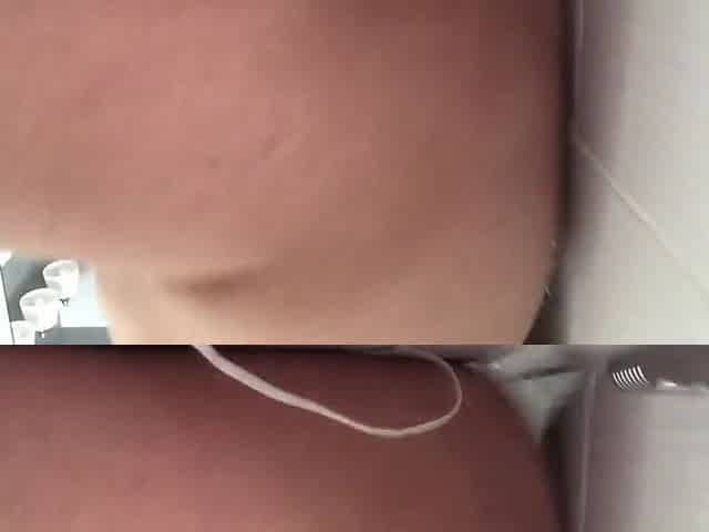Gal riding a sex tool In the shower (with booty-plug)