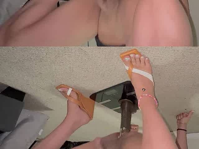 Siting on and Creaming on Lengthy BBC Sex-toy Wearing Wedges