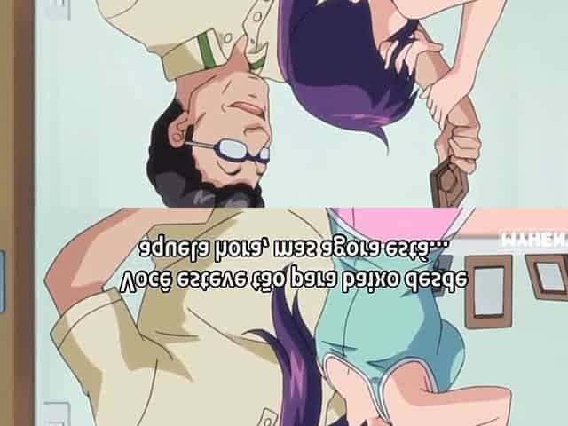 Amoral grand-daddy banging a sexy youthful gal (Purple hair gal comics)