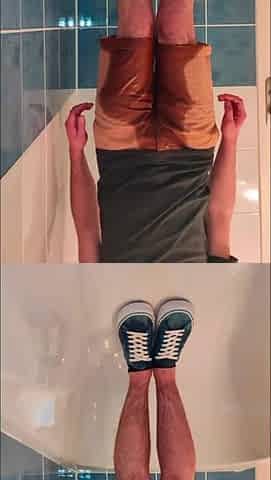 Void urine Brown Shorts And Warm Shower