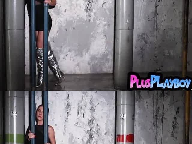 Alexis Crystal excitement pole dancing and large butt hottie bare hawt body