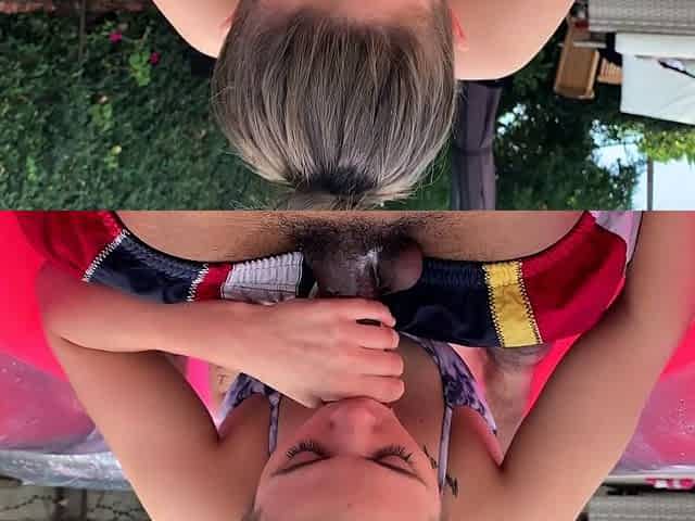 Brunette hardcore blowjob