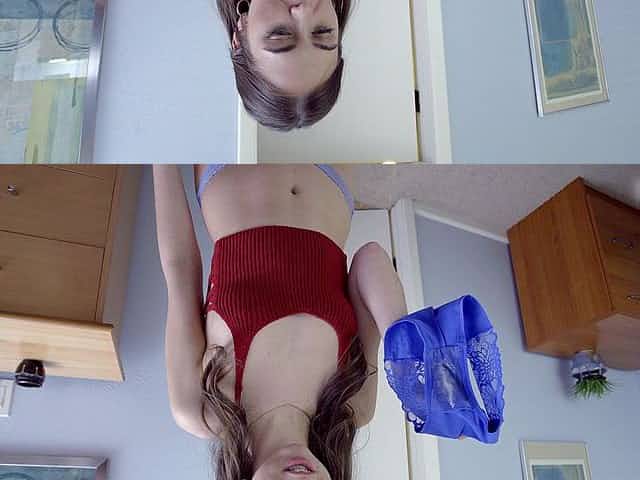 Cute girl Riley Reid finds stepbrother's sperm on her panties