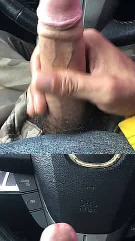Large Jock Solo POV Dude Jerking Off In Car Til Cum ????