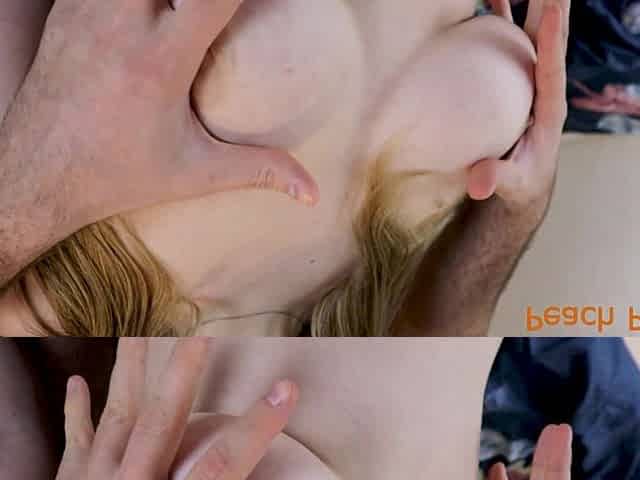Juicy Licking of Big Beautiful Tits Close-up, She Cummed From This High!