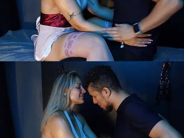 Blonde in the Dark Room, First Time Surrenders and Squirts Like Never Before