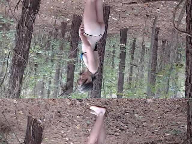 V30 Naked Slut Walk in the Woods at Park