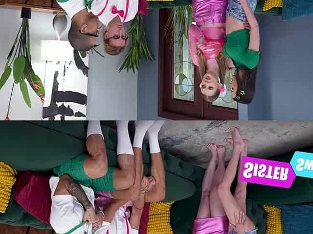 A Worthy Time For Foursome Fuckfest With Step Sisters