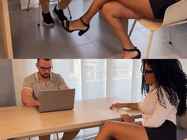 Latina secretary with huge curves gets wild in messy office hookup