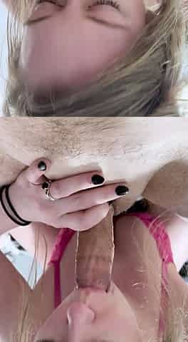 Mature brunette amateur giving a great POV blowjob
