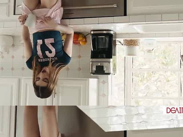 Stepdad helping teen stepdaughter climax