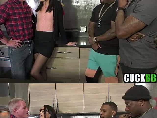 Cuckold Watching Wife DPed By Ebony Bulls