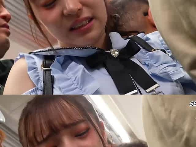 Japanese Babe having sex in a crowded train