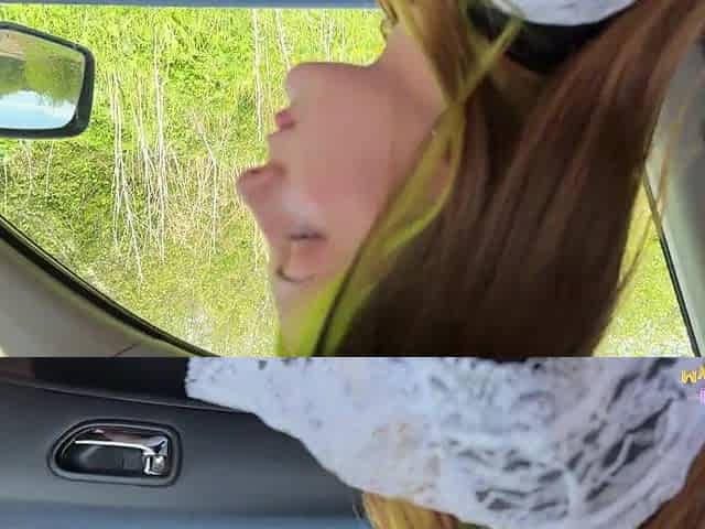 - Will you be my kept woman? Schoolgirl fucks and sucks a stranger's cock in his car.