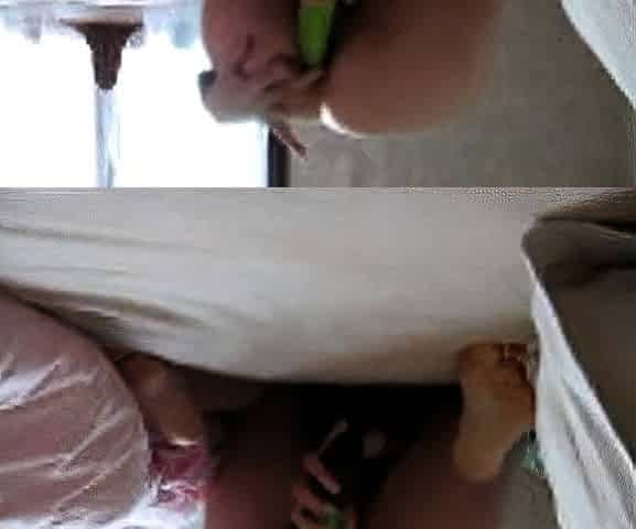 Anal Play With a Cucumber and Sex Toy on Webcam