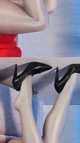 39-shiny Legs and Heels, and Maybe Even a Nylon Pussy, Are Made for You to Jerk off! *4k