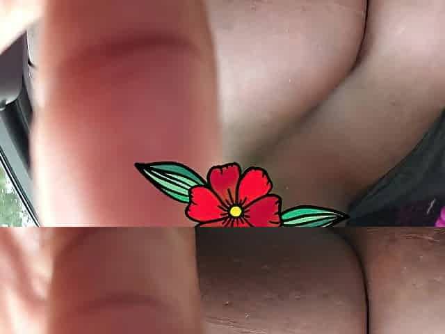 Sexy Teen Plays with Her Melons in Public