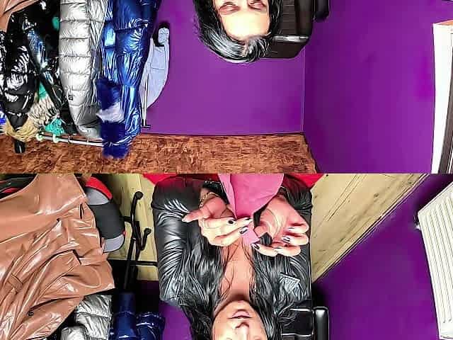 coarse leather coat and large butt session starts now